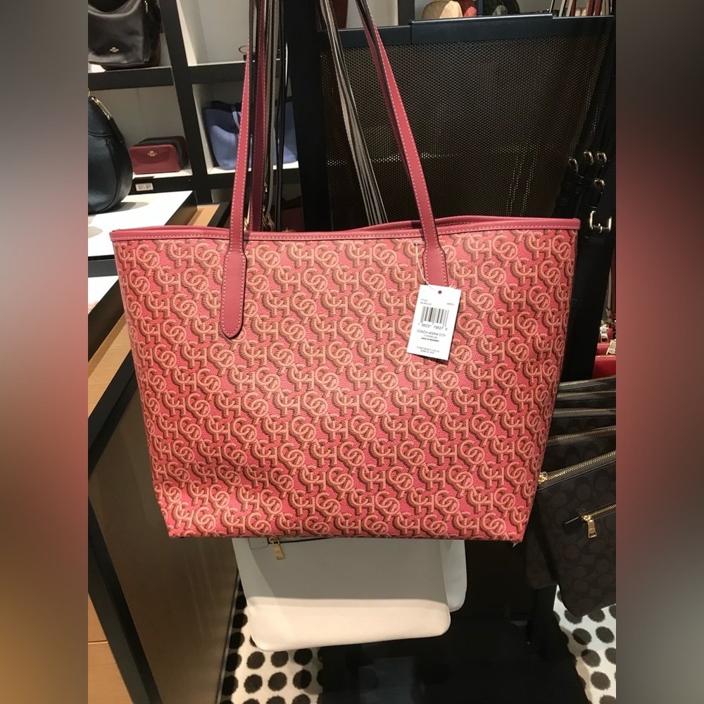 NWT Coach Outlet City Tote With Coach Monogram Print - Picture 4 of 7